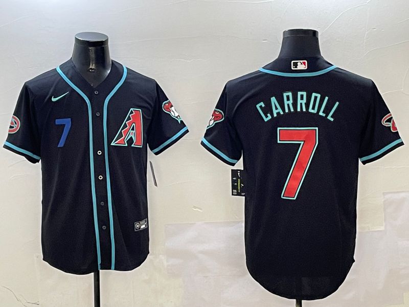 Men Arizona Diamondback #7 Carroll Black Game 2025 Nike MLB Jersey style 5